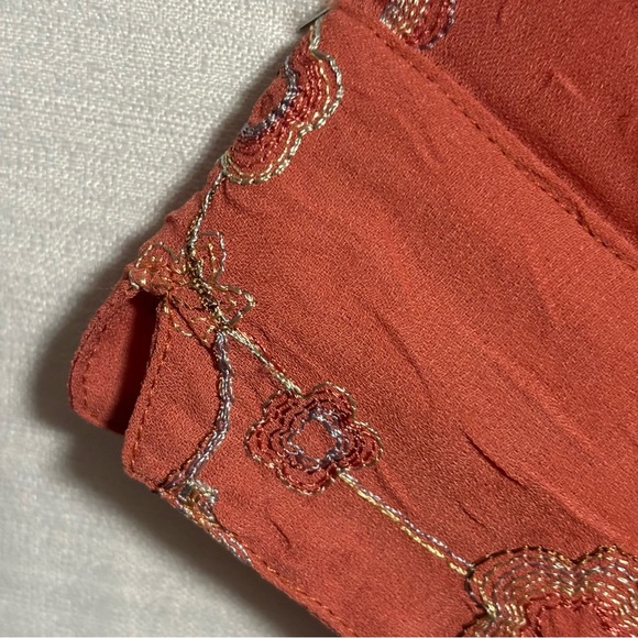 aparenza All overr emb button up top deep peach coral? 3/4 sleeves XL EUC - Picture 3 of 10